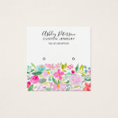 フローラピンクウォーターカラースタッドイヤリング (正面)