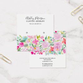 フローラピンクウォーターカラースタッドイヤリング