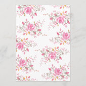 フローラピンクウォーターカラーブライダルシャワー招待 招待状 (裏面)