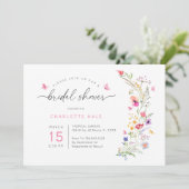 フローラピンクウォーターカラーブライダルシャワー 招待状 (スタンド正面)
