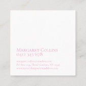 フローラピンクウォーターカラーモノグラム スクエア名刺 (裏面)