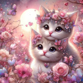 フローラピンクウォーターカラーラブキッチンバレンタイン シーズンカード