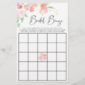 フローラピンクウォーター色ブライダルビンゴシャワーゲーム (正面)