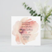 フローラピンクウォーター色日本の結婚式招待状 招待状 (スタンド正面)