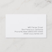 フローラピンクエレガントローズ女性用,写真 名刺 (裏面)