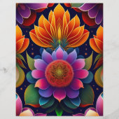 フローラピンクオレンジカラフルスクラップブック紙 (正面)