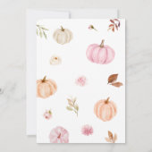 フローラピンクカボチャ赤ちゃんシャワー 招待状 (裏面)