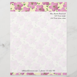 フローラピンクガーデンフラワーズフォトカスタムアドレス レターヘッド