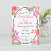 フローラピンクガーデンフラワーズブライダルシャワー 招待状 (スタンド正面)