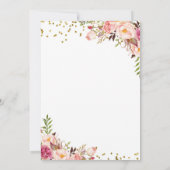 フローラピンクガールティーバースデーパーティーへの招待 招待状 (裏面)