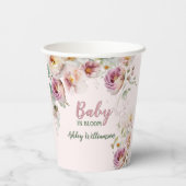 フローラピンクガールベビーの開花水色 紙コップ (裏面)