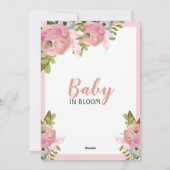 フローラピンクガールベビーイン開花ハンド絵を描 シーズンカード (裏面)