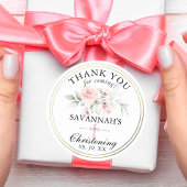 フローラピンクガール《キリスト教》洗礼式や命名式ありがとう ラウンドシール