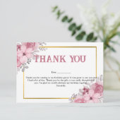フローラピンクキンセアニェラ誕生日サンキューカード サンキューカード (スタンド正面)
