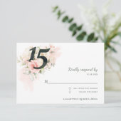 フローラピンクキンセアニェラ15誕生日 出欠カード (スタンド正面)