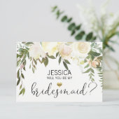 フローラピンククリーム私の花嫁のメイド? 招待状 (スタンド正面)