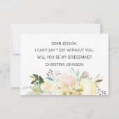 フローラピンククリーム私の花嫁のメイド? 招待状 (裏面)