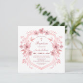 フローラピンククレストバプテスマ招待状 招待状 (スタンド正面)
