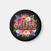 フローラピンクグリッターママ マグネット (正面)