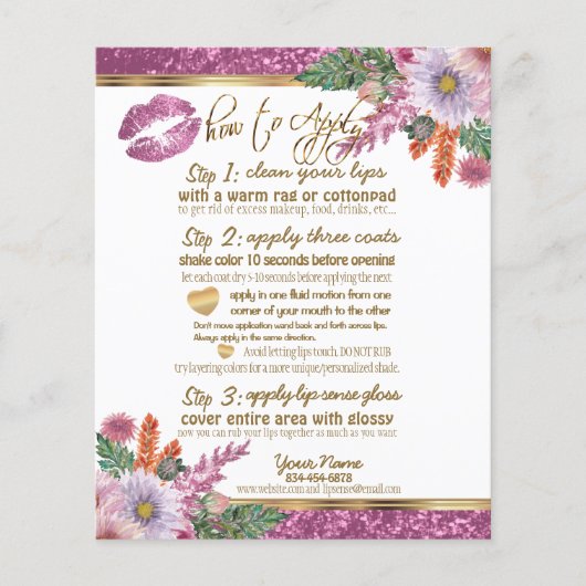 フローラピンクグリッターリップインストラクション2 チラシ (正面)