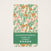 フローラピンクグリーンイヤリングジュエリー表示カード (裏面)