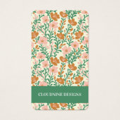 フローラピンクグリーンイヤリングジュエリー表示カード (正面)