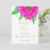 フローラピンクグリーン金ゴールドエレガモダンントウェディング 招待状 (スタンド正面)