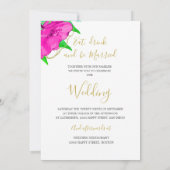 フローラピンクグリーン金ゴールドエレガモダンントウェディング 招待状 (裏面)