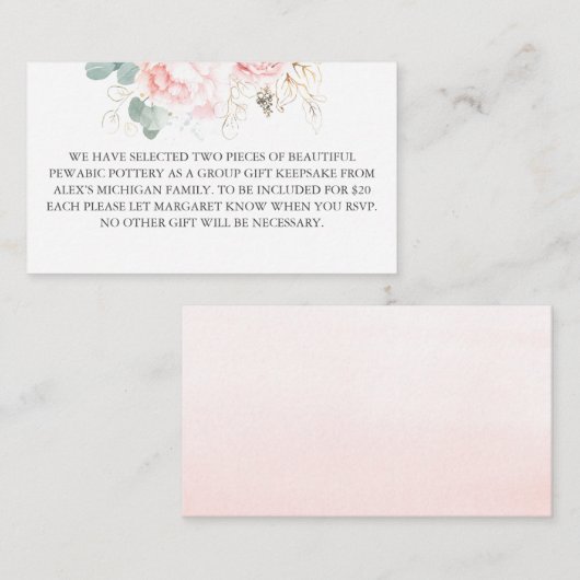 フローラピンクグループギフトエンクロージャカード エンクロージャーカード (正面/裏面)