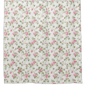 フローラピンクコテージガーデンパターン シャワーカーテン (正面)