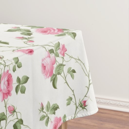 フローラピンクコテージガーデンパターン テーブルクロス (インサイチュ)