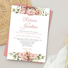 フローラピンクコー結婚ラル 招待状