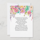 フローラピンクサンキュー悔やみや弔慰メモリアル祈りの言葉 サンキューカード (裏面)