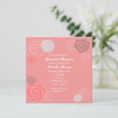 フローラピンクサンゴブライダルシャワー招待状 招待状 (スタンド正面)