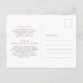 フローラピンクサンゴ結婚式招待状葉書 インビテーションポストカード (裏面)