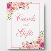 フローラピンクシャワーまたはウェディングカードギフト フォトプラーク (正面)