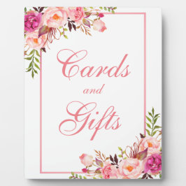 フローラピンクシャワーまたはウェディングカードギフト フォトプラーク