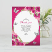 フローラピンクシルバーバタフライキンセニェラ写真 サンキューカード (スタンド正面)