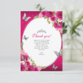 フローラピンクシルバーバタフライキンセニェラ写真 サンキューカード (スタンド正面)