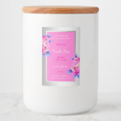 フローラピンクシルバー製品ラベルキャンドル美しい&ブランド フードラベル (正面)