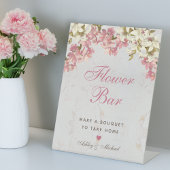 フローラピンクスクリプトオーランズマーブルフラワーバー 台座サイン