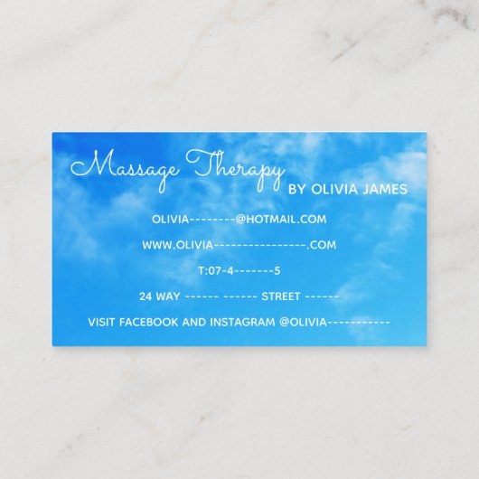 フローラピンクダリアフラワー曇り青空マッサージ 名刺