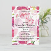 フローラピンクチューリップバースデーパーティー 招待状 (スタンド正面)