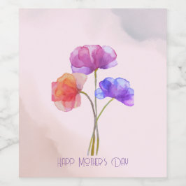 フローラピンクツインママデザインfor Mother's Day ワインラベル