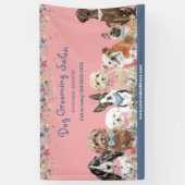 フローラピンクドッググルーミングサロンプロモーションバナー 横断幕 (縦)