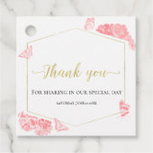 フローラピンクドレスキンセアニェラメッセージカード フェイバータグ (正面)