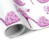 フローラピンクハイヒールシューズ ラッピングペーパー (ロールコーナー)