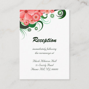 フローラピンクハイビスカスウェディングレセプションエンクロージャ エンクロージャーカード