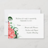 フローラピンクハイビスカスエレガントRSVPレスポンスカード 出欠カード (裏面)