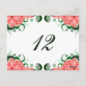フローラピンクハイビスカス披露宴テーブル番号カード ポストカード (裏面)
